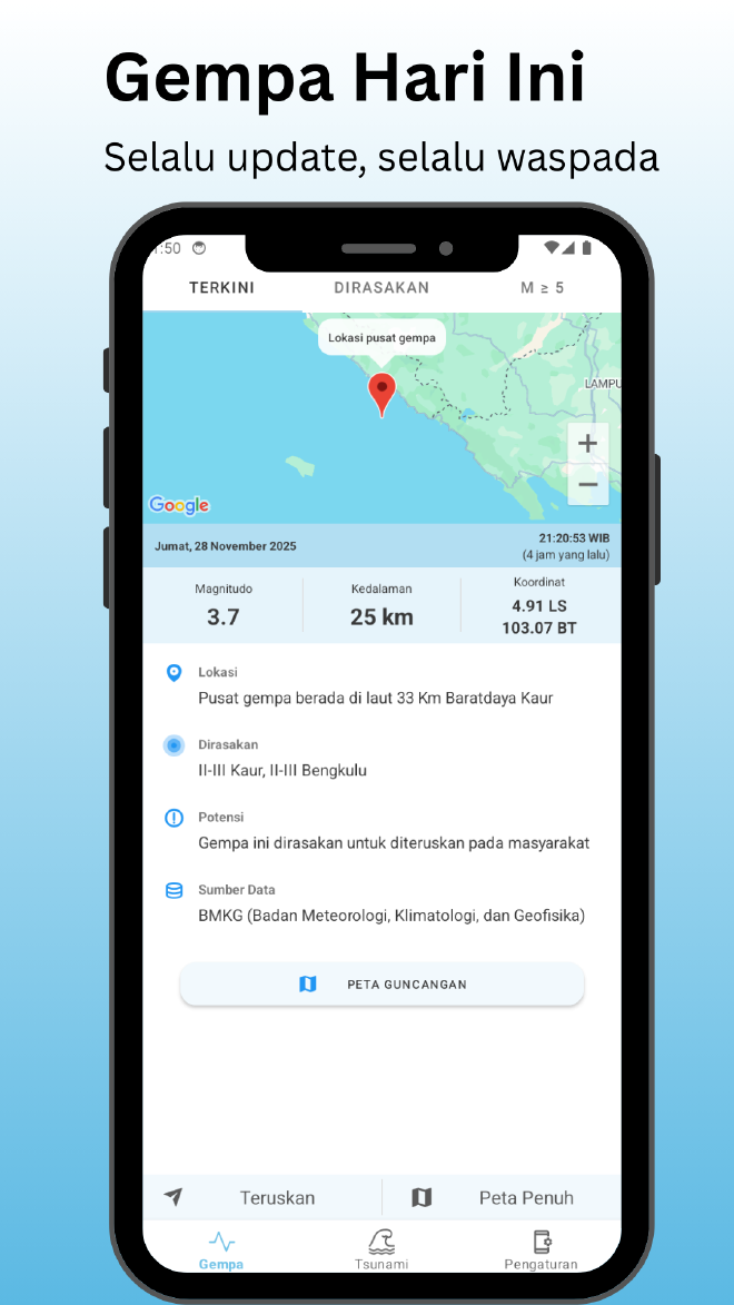 Aplikasi Gempa Hari Ini